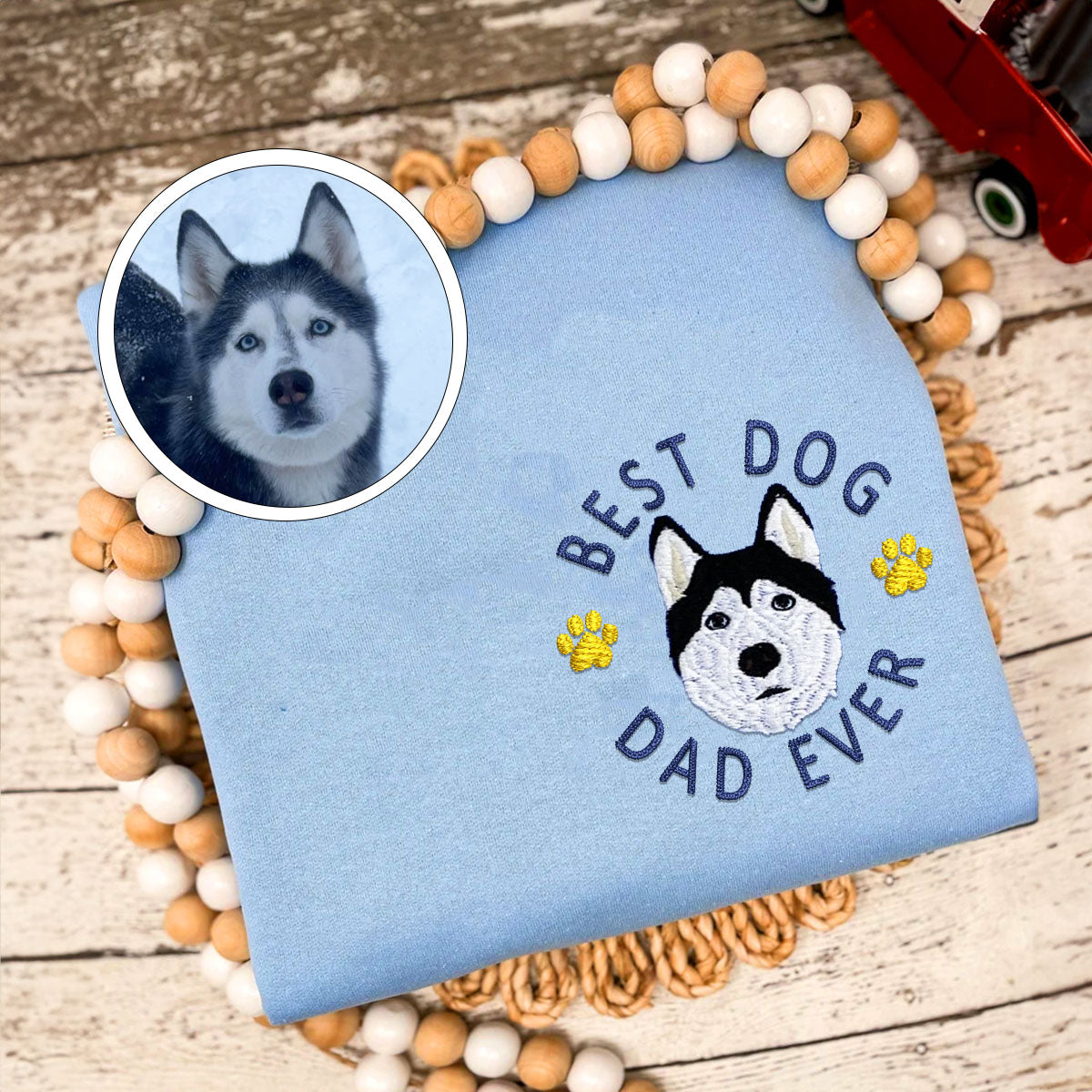 Custom Embroidered Best Dog Dad Ever Hoodie