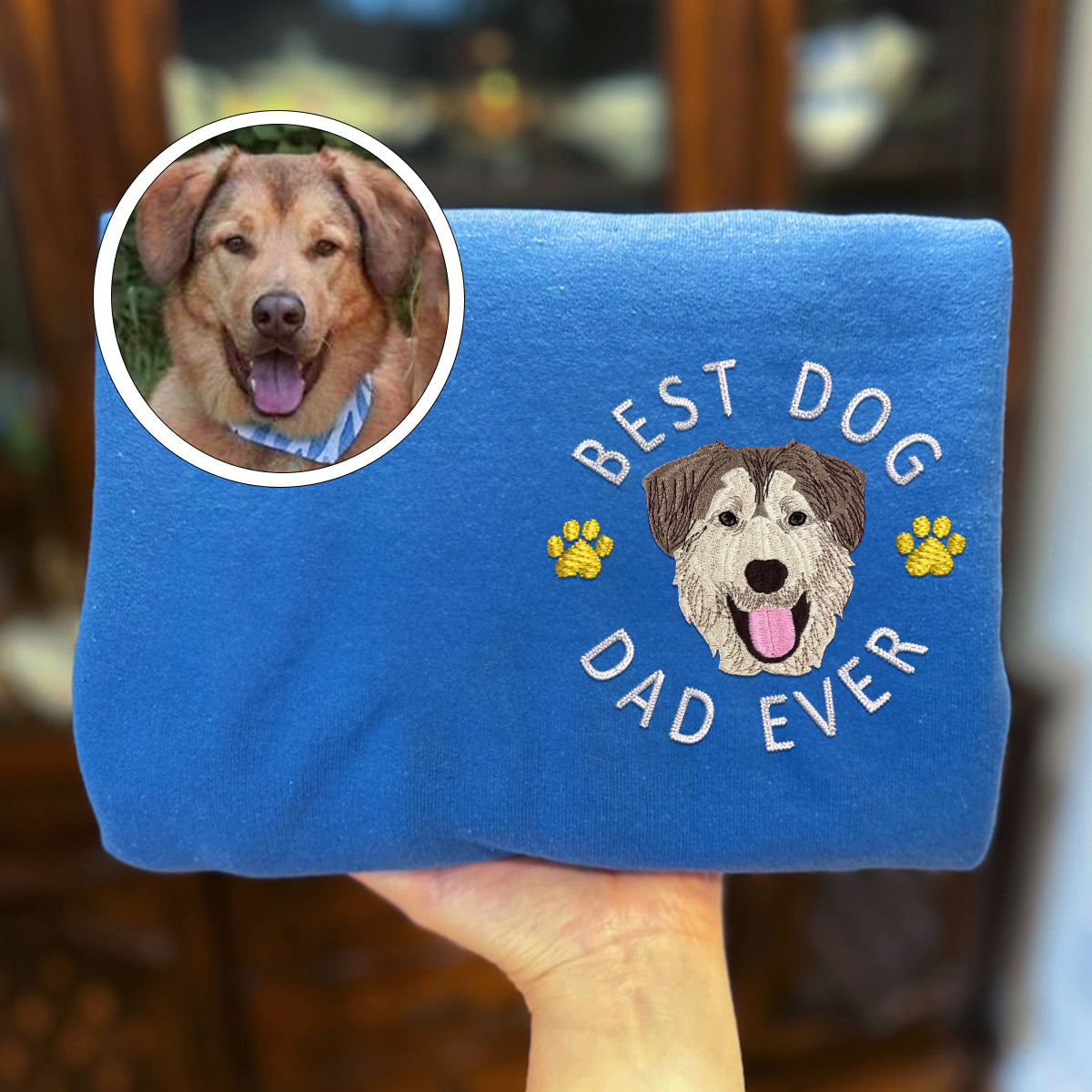 Custom Embroidered Best Dog Dad Ever Hoodie