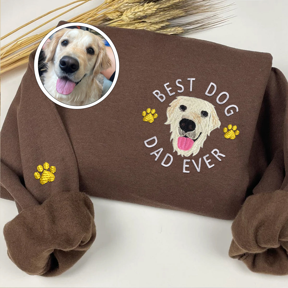 Custom Embroidered Best Dog Dad Ever Sweatshirt
