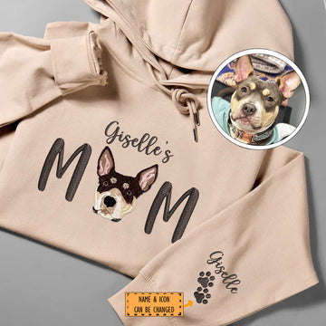 Custom Embroidered Varsity Mom with name Hoodie