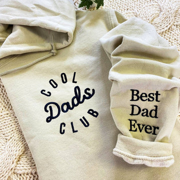 Custom Embroidered Cool Dads Club Sweatshirt & Hoodie with Kid Names on Sleeve – Unique Gift