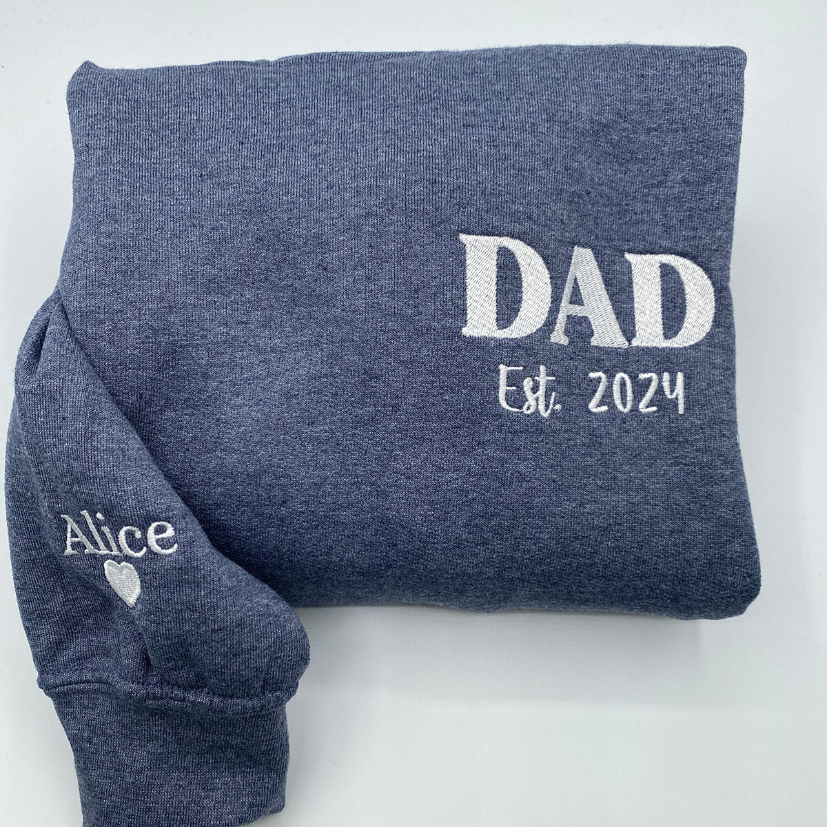 Custom Embroidered Dad Est Years Sweatshirt Hoodie – Personalized Father’s Day Gift
