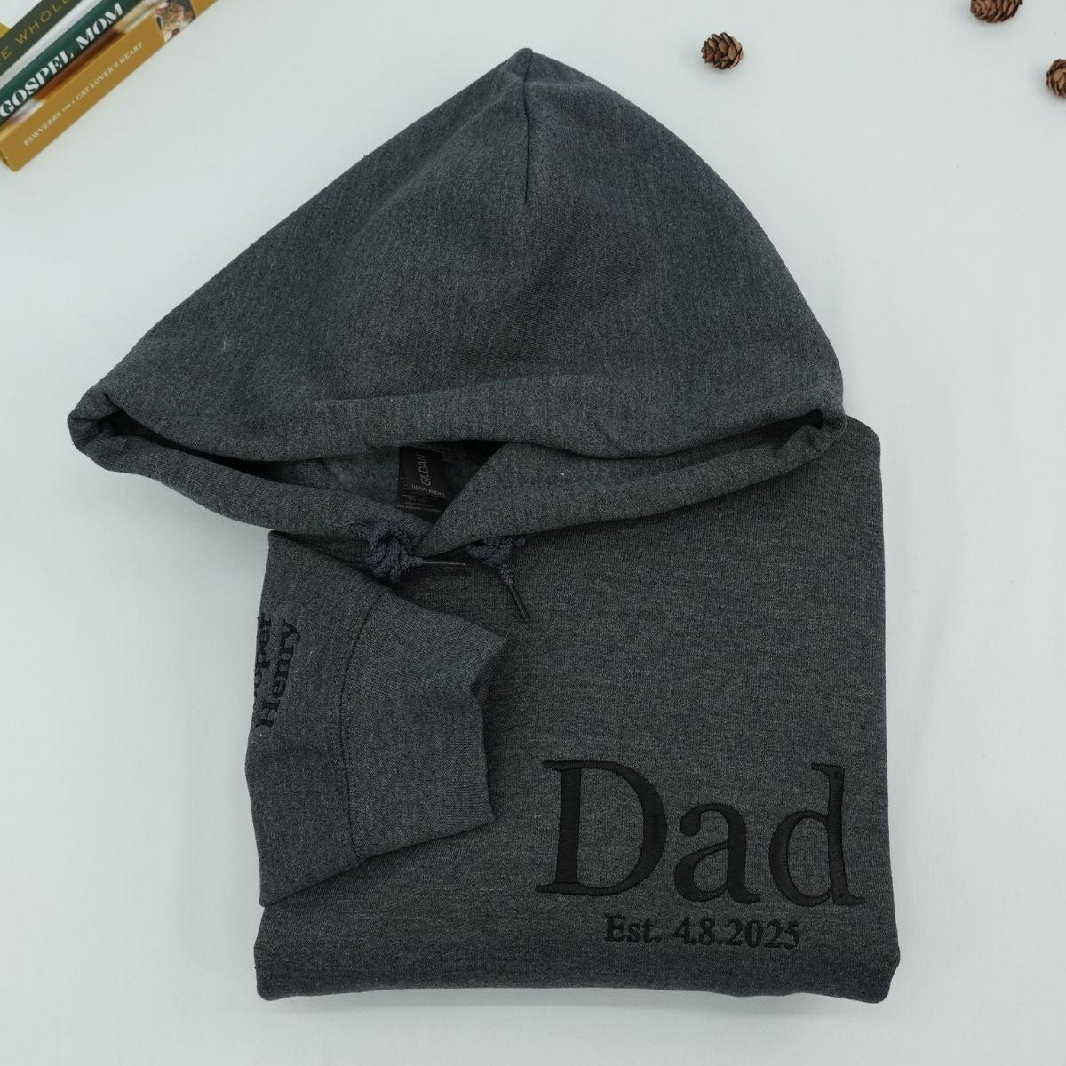 Custom Embroidered Dad Est Years Sweatshirt Hoodie – Personalized Father’s Day Gift