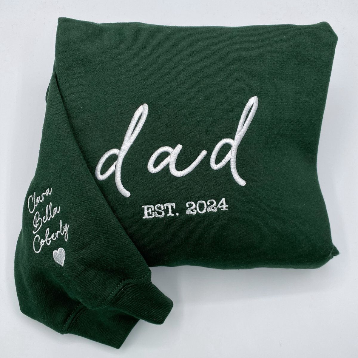 Custom Embroidered Dad Sweatshirt & Hoodie with Est Year – Personalized Gift for Dad