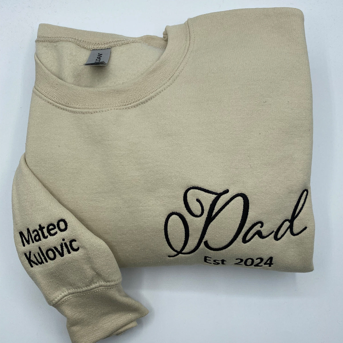 Custom Embroidered Dad Sweatshirt & Hoodie with Est Year – Personalized Gift for Dad