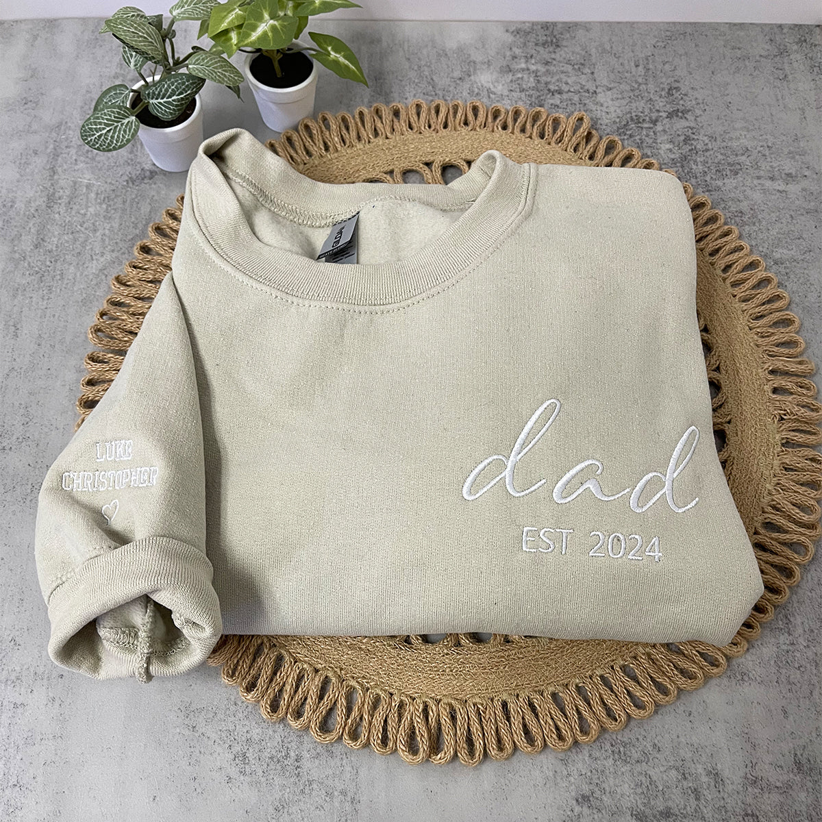 Custom Embroidered Dad Sweatshirt & Hoodie with Est Year – Personalized Gift for Dad