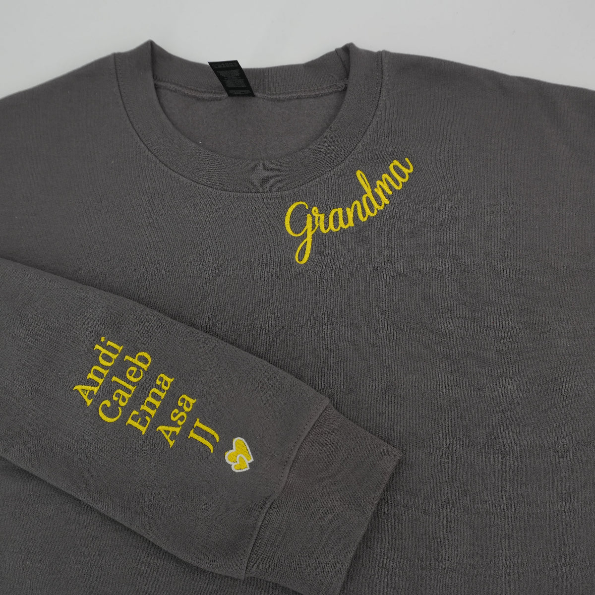 Custom Embroidered Grandma Sweatshirt with Grandkids Names - Personalized Grandmother Gift Hoodie