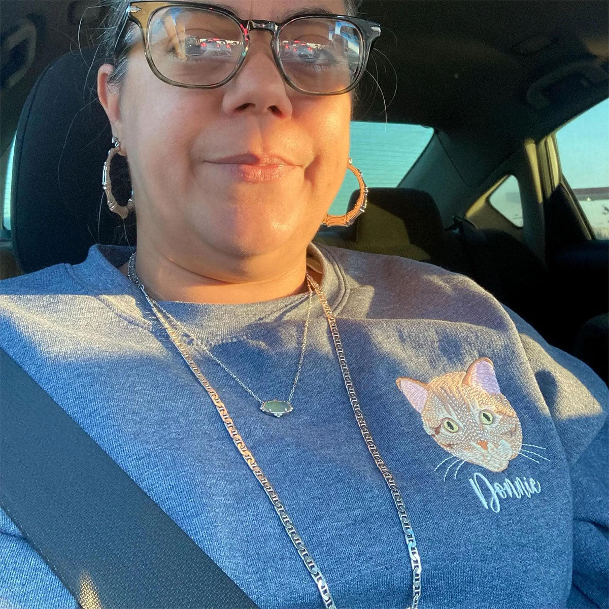 Custom Embroidered Sweatshirt & Hoodie - Personalized Pet Portrait & Name - Dog Cat Lover Gift