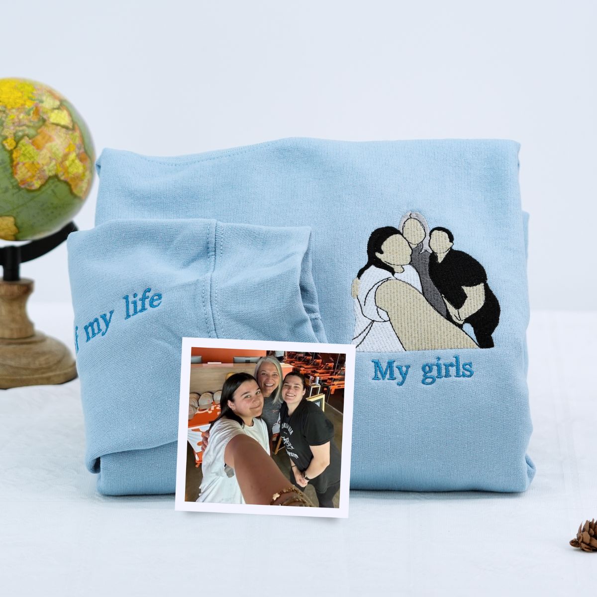 Custom Grammy Portrait Embroidered Sweatshirt & Hoodie – Personalized Gift for Grandma