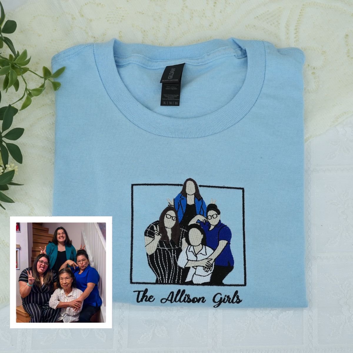 Custom Grammy Portrait Embroidered Sweatshirt & Hoodie – Personalized Gift for Grandma