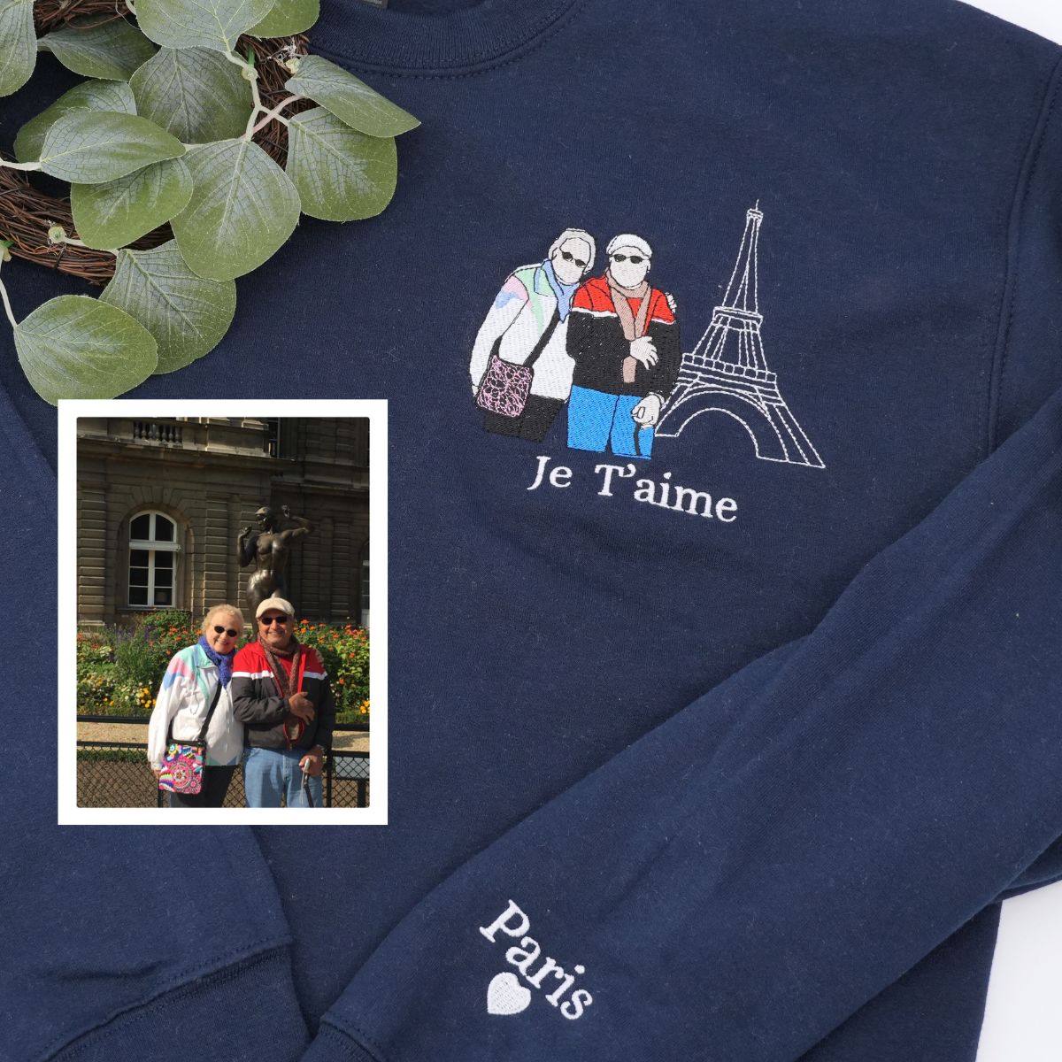 Custom Grammy Portrait Embroidered Sweatshirt & Hoodie – Personalized Gift for Grandma