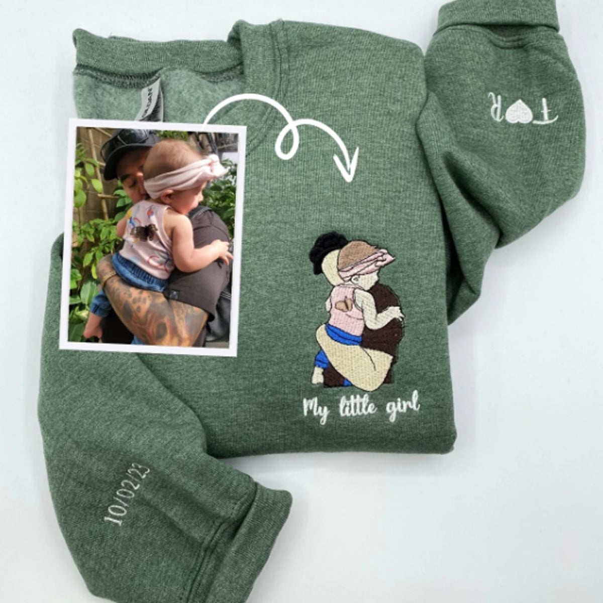 Custom Uncle Portrait Embroidered Sweatshirt & Hoodie – Personalized Gift for Uncle