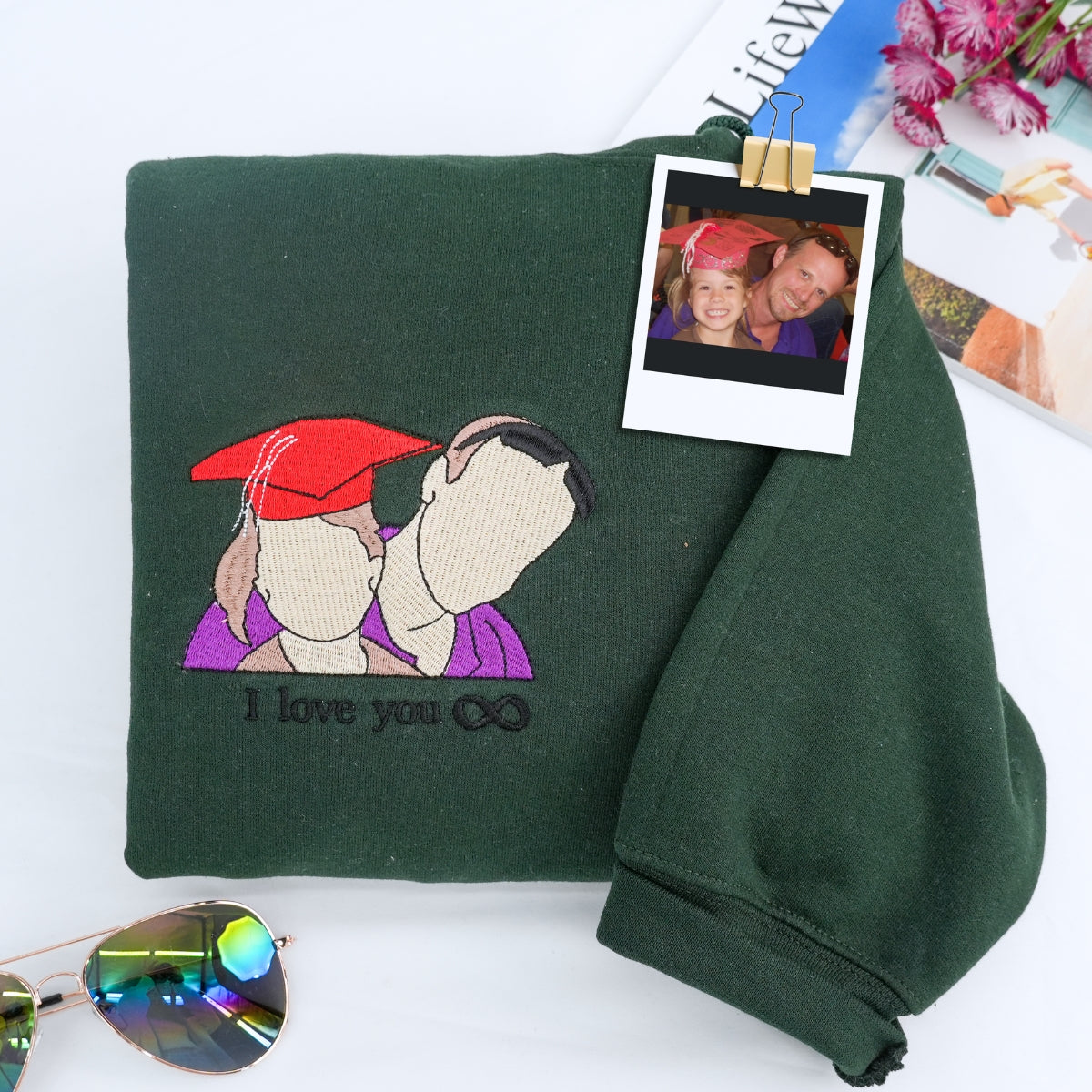 Custom Uncle Portrait Embroidered Sweatshirt & Hoodie – Personalized Gift for Uncle