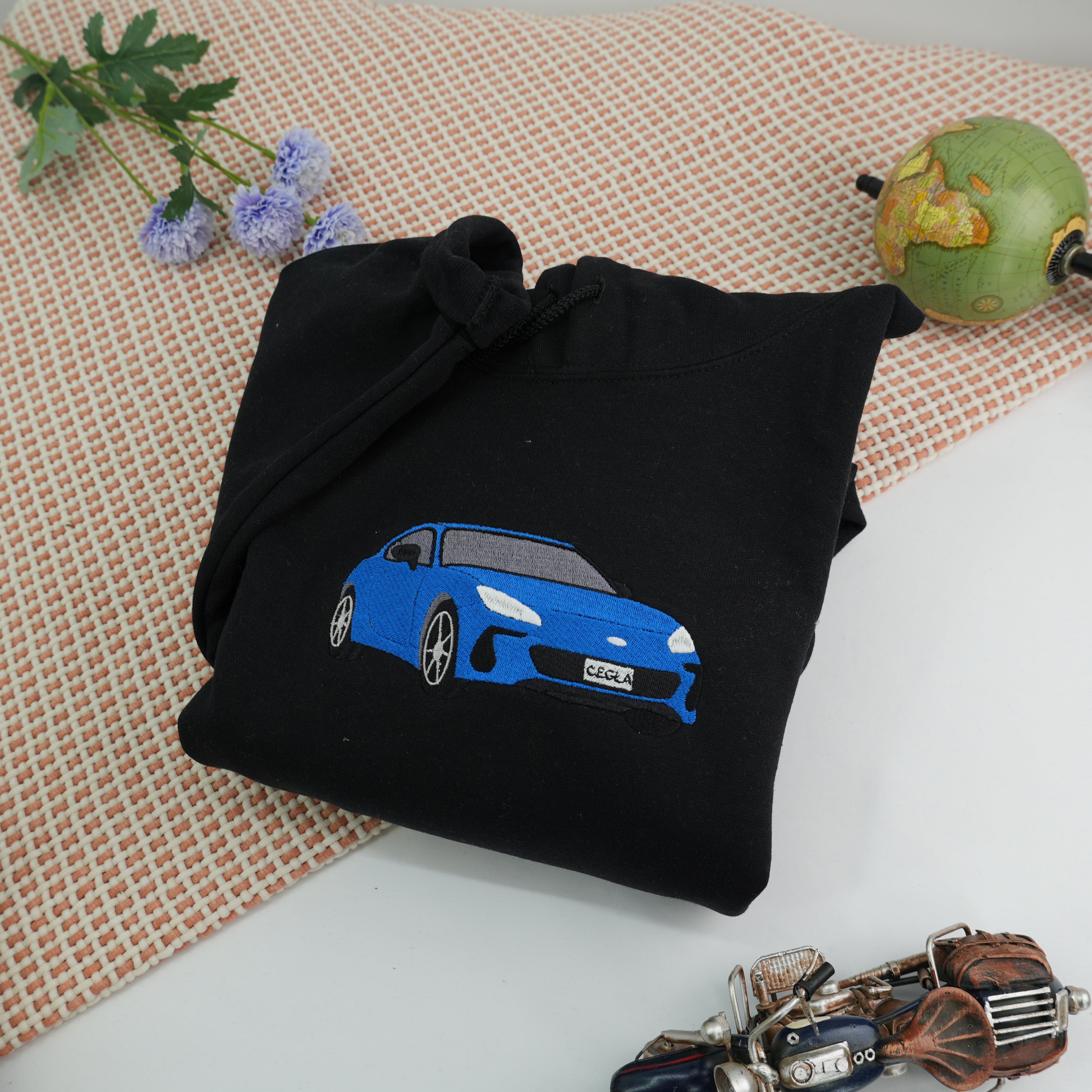 Personalized Car Embroidered Hoodie from Your Photo