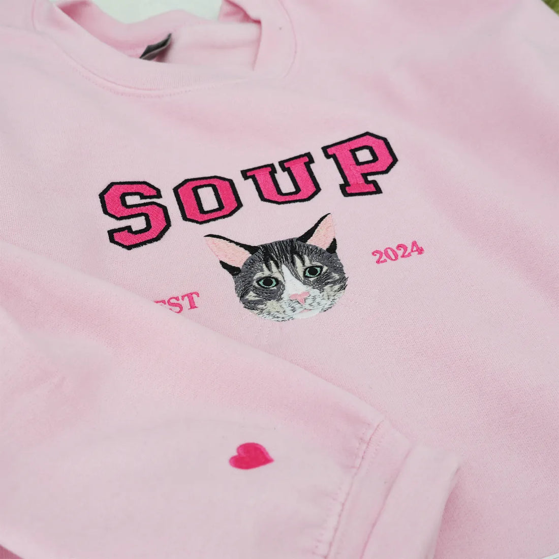 Custom Embroidered Varsity Cat Sweatshirt