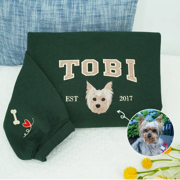Personalized Varsity Dog Embroidered Hoodie with Dog Name