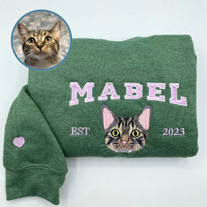 Custom Embroidered Varsity Cat Sweatshirt