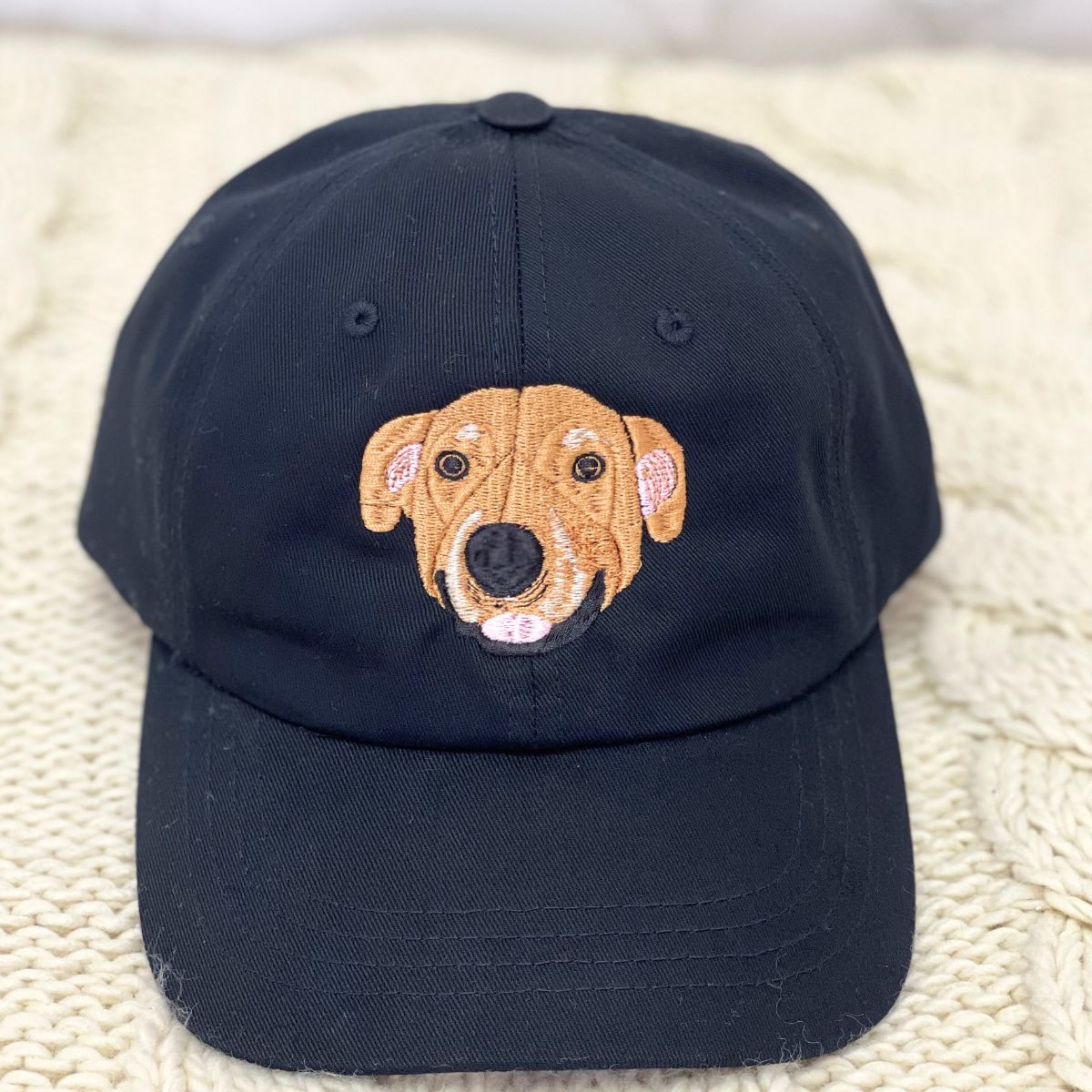 Custom Embroidered Dog Face Hat from Your Photo