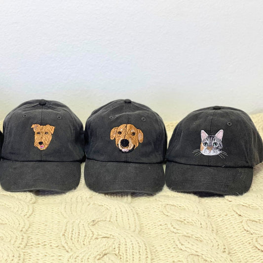 Custom Embroidered Dog Face Hat from Your Photo