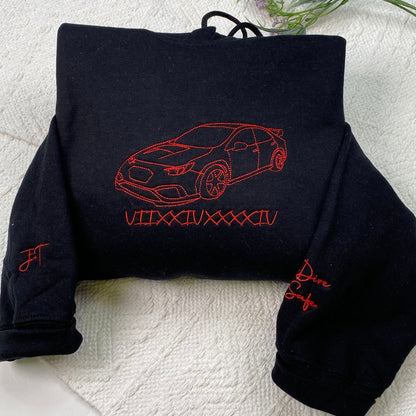 Custom Embroidered Car Sweatshirt from Your Photo