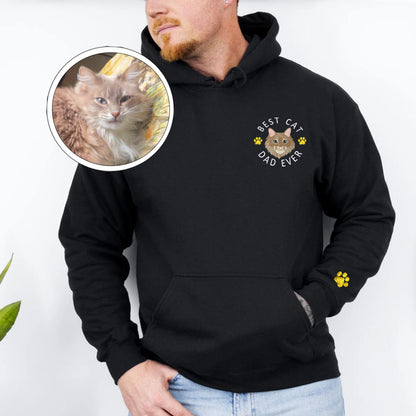 Custom Embroidered Best Cat Dad Ever Hoodie