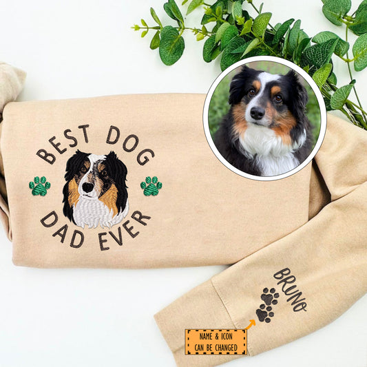 Custom Embroidered Best Dog Dad Ever Sweatshirt