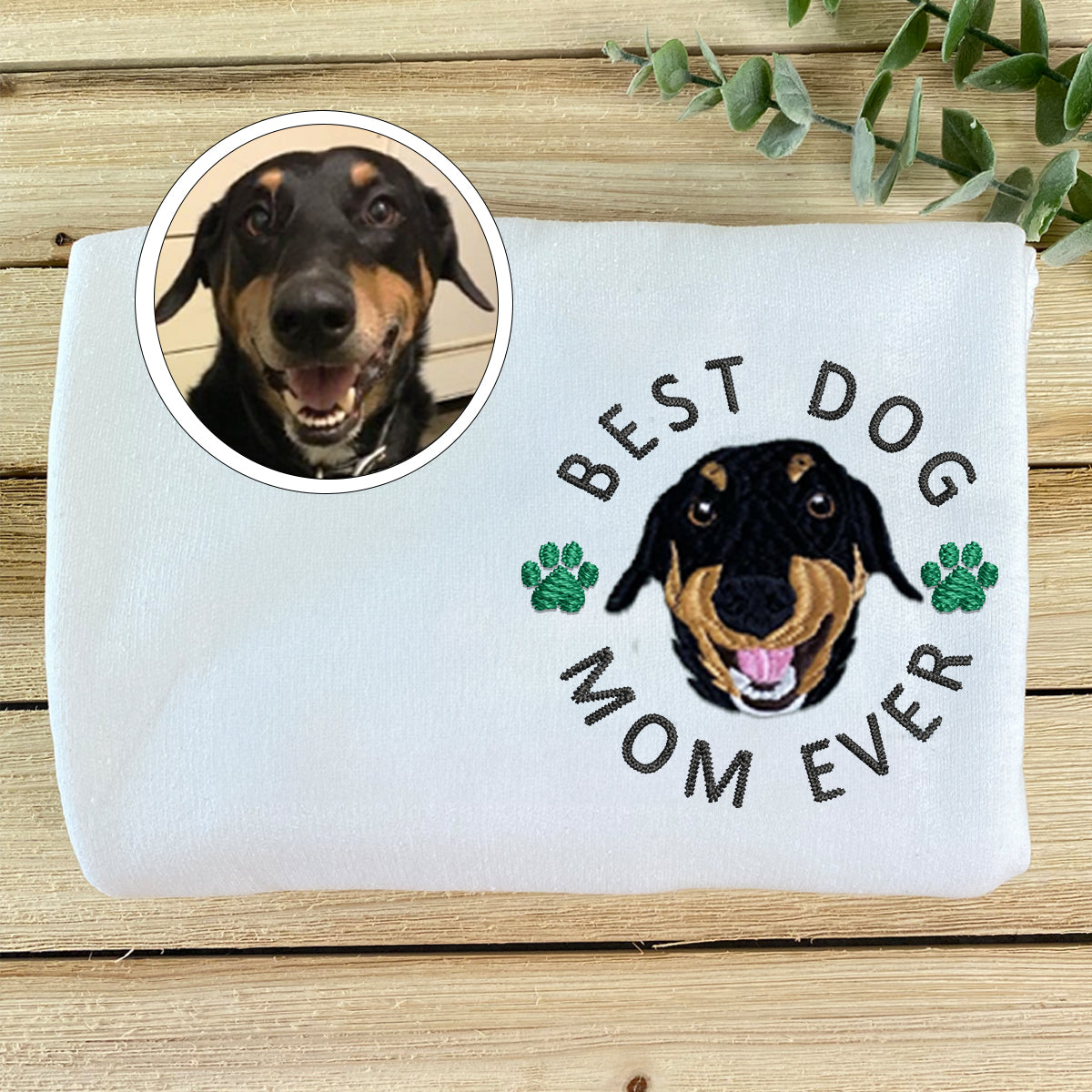 Custom Embroidered Best Dog Mom Ever Hoodie