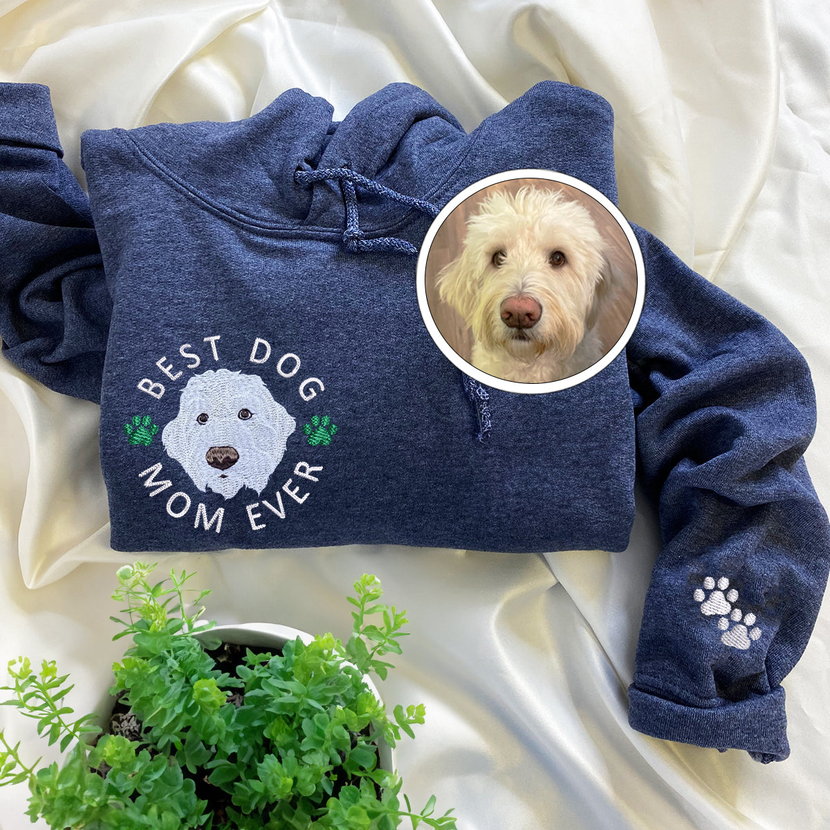 Custom Embroidered Best Dog Mom Ever Hoodie