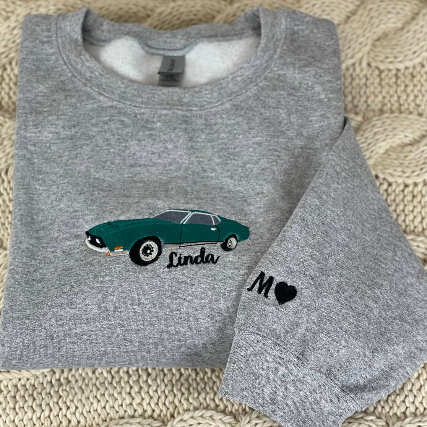 Personalized Car Embroidered Hoodie from Your Photo