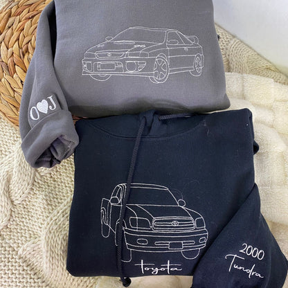 Custom Embroidered Car Sweatshirt from Your Photo