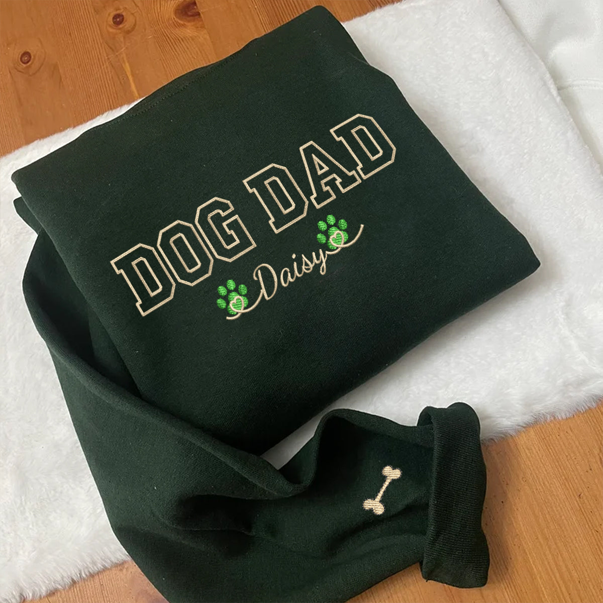 Custom Embroidered Dog Dad with Names Sweatshirt