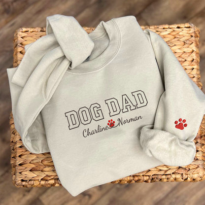 Custom Embroidered Dog Dad with Names Sweatshirt