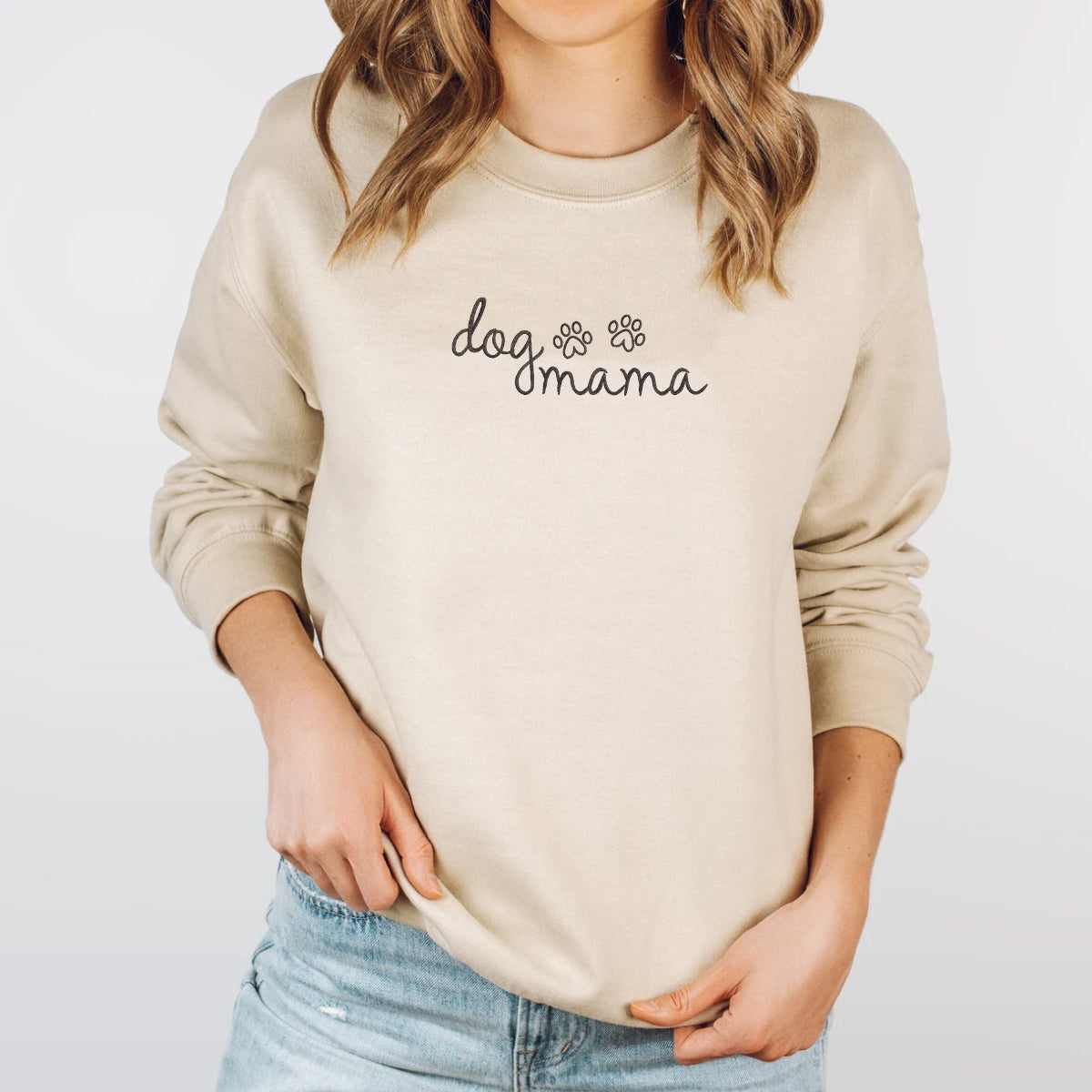 Custom Embroidered Dog Mama Sweatshirt