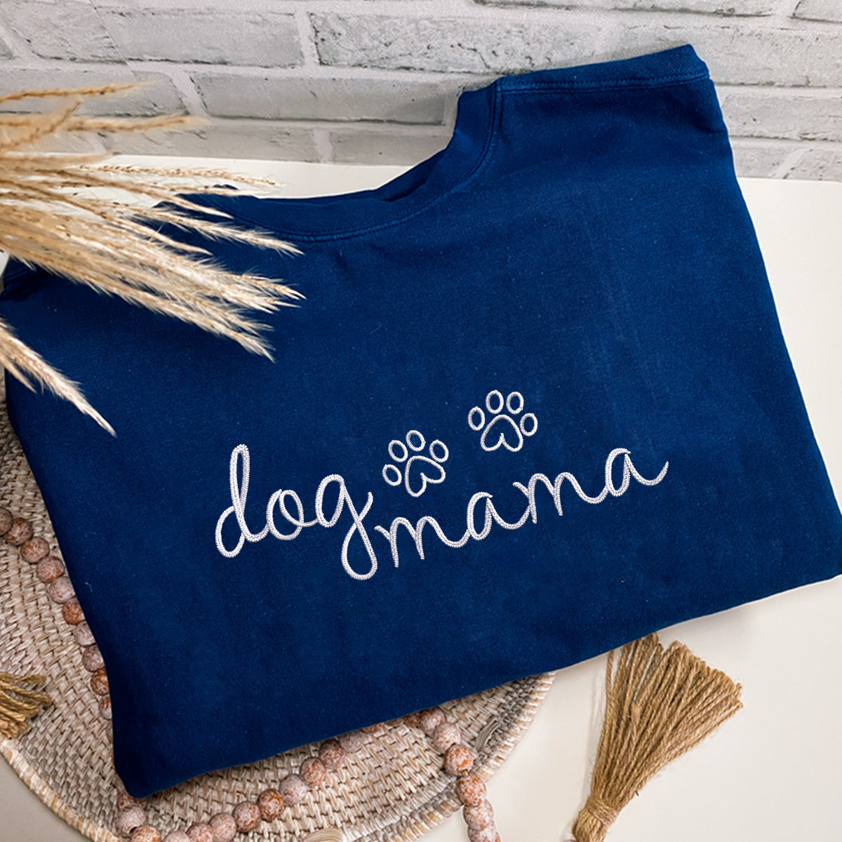 Custom Embroidered Dog Mama T-Shirt