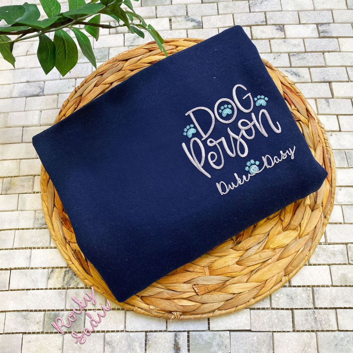 Custom Embroidered Dog Person with Dog Names Hoodie