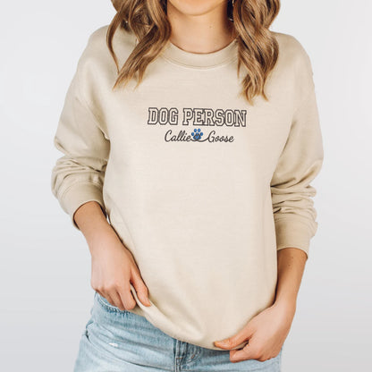 Custom Embroidered Dog Person with Names Sweatshirt