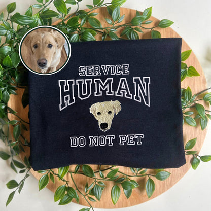 Custom Embroidered Dog Service Human Do Not Pet Hoodie