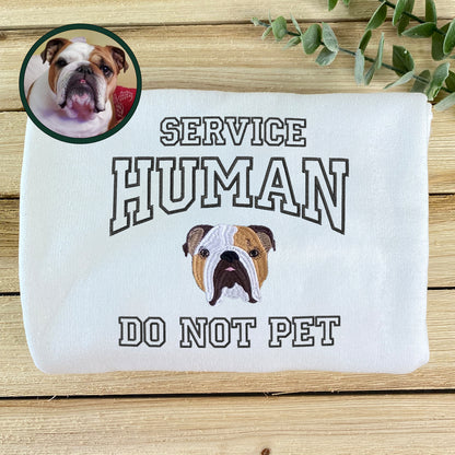 Custom Embroidered Dog Service Human Do Not Pet Hoodie