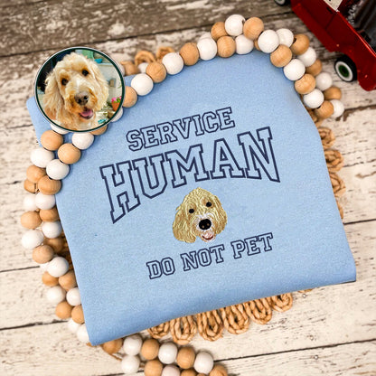 Custom Embroidered Dog Service Human Do Not Pet Hoodie