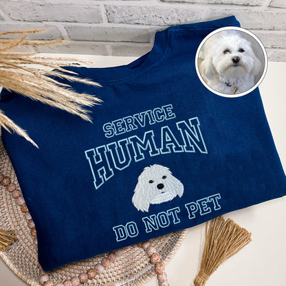 Custom Embroidered Dog Service Human Do Not Pet T-Shirt