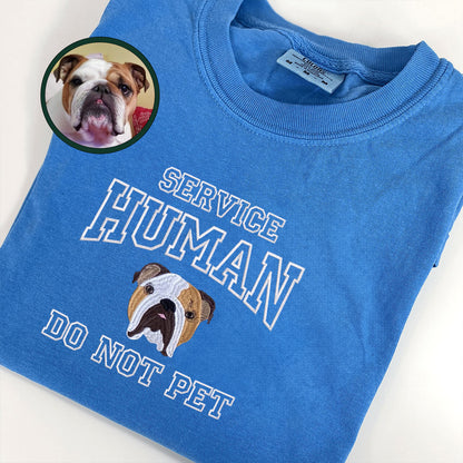 Custom Embroidered Dog Service Human Do Not Pet T-Shirt