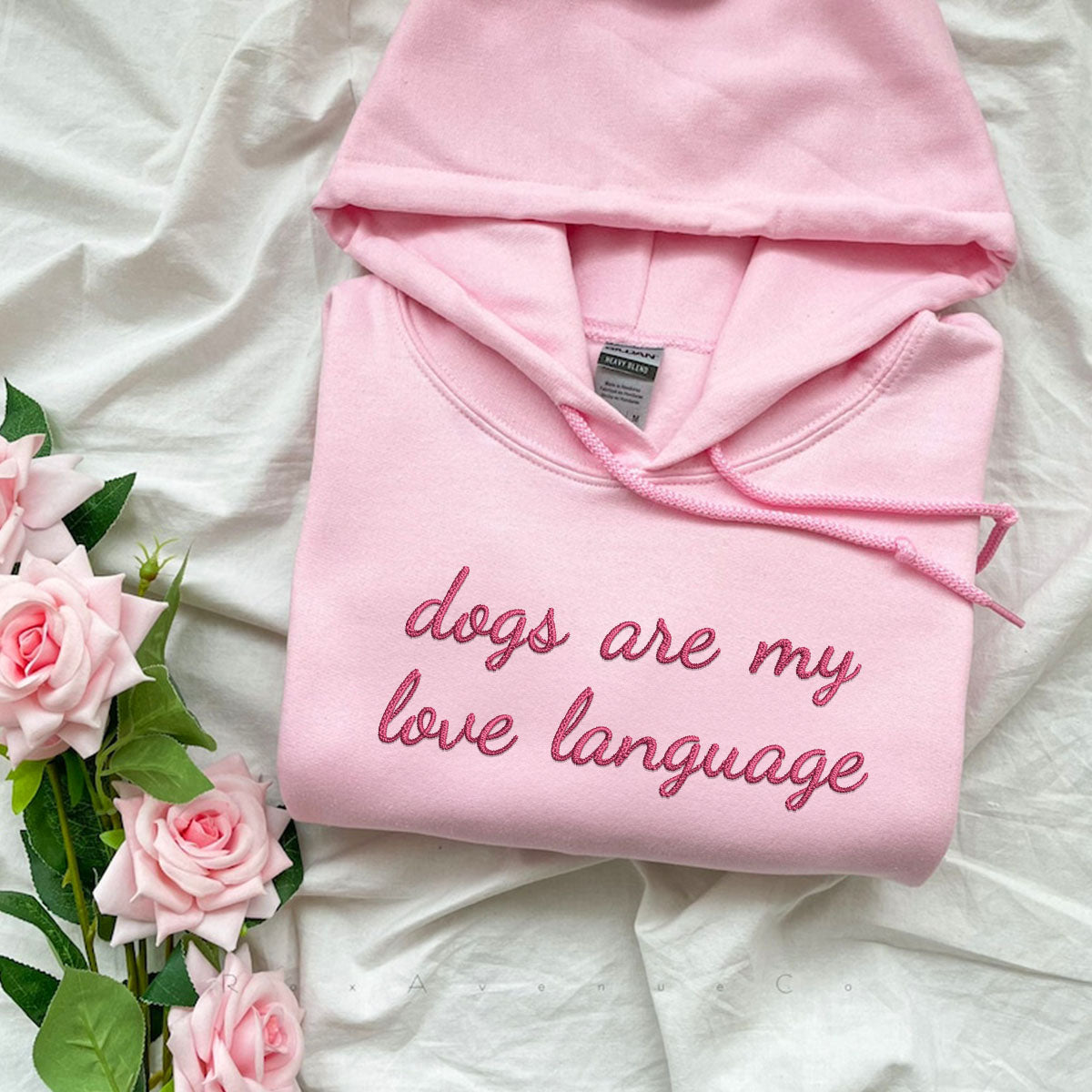 Custom Embroidered Dogs Are My Love Language Hoodie