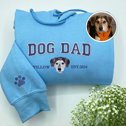 Custom Embroidered Varsity Dog Dad Hoodie