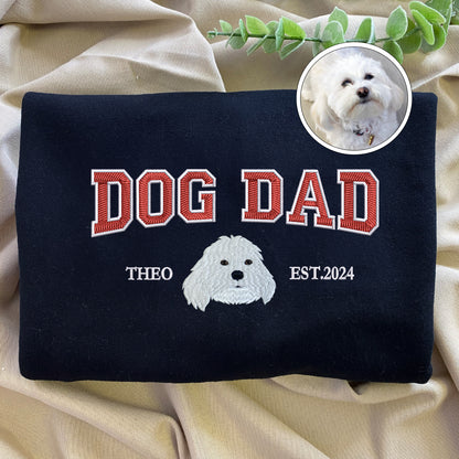 Custom Embroidered Varsity Dog Dad Hoodie