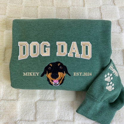 Custom Embroidered Varsity Dog Dad Hoodie