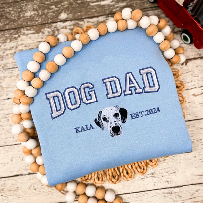 Custom Embroidered Varsity Dog Dad Hoodie