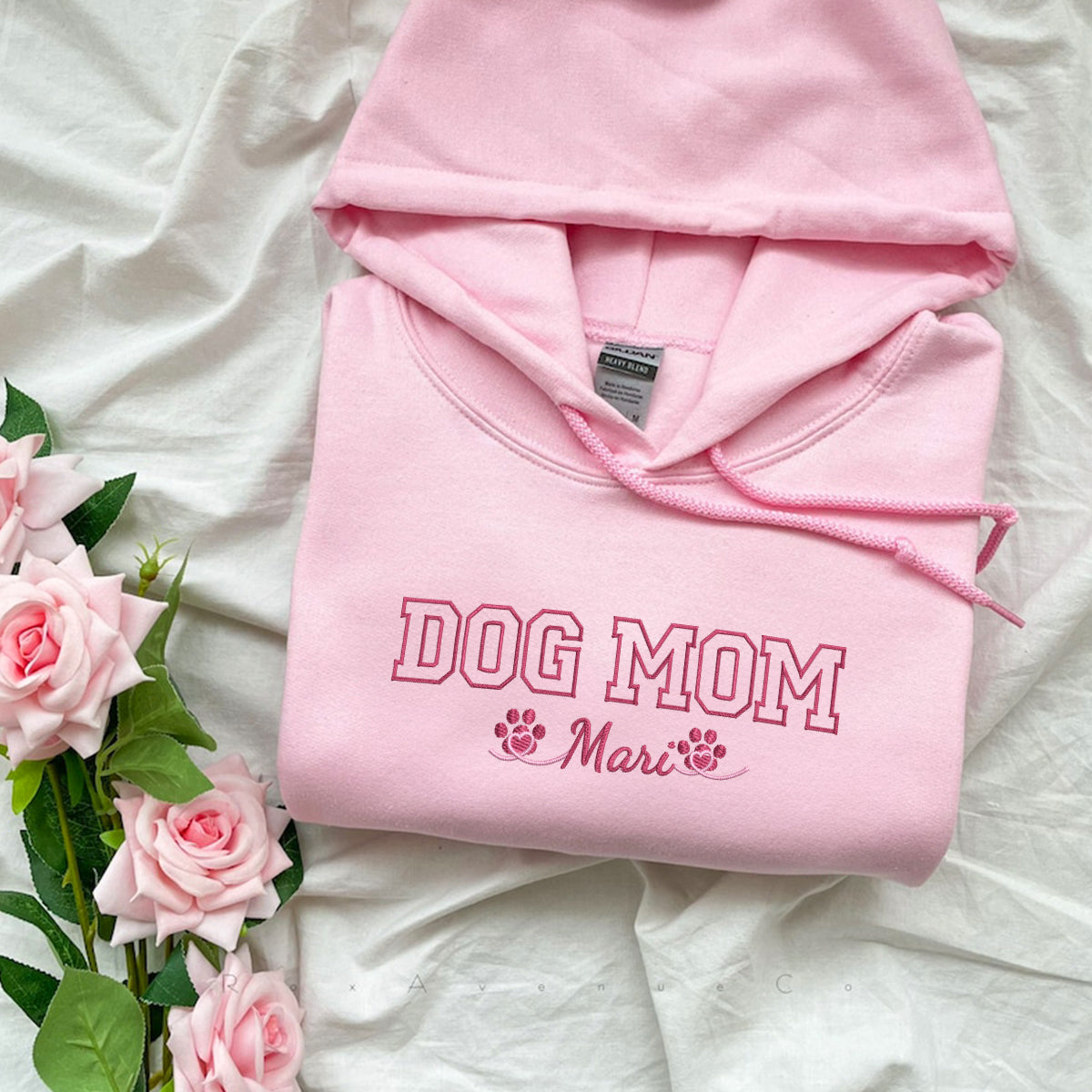 Custom Embroidered Dog Mom with Names Hoodie