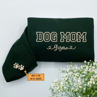 Custom Embroidered Dog Mom with Names Hoodie