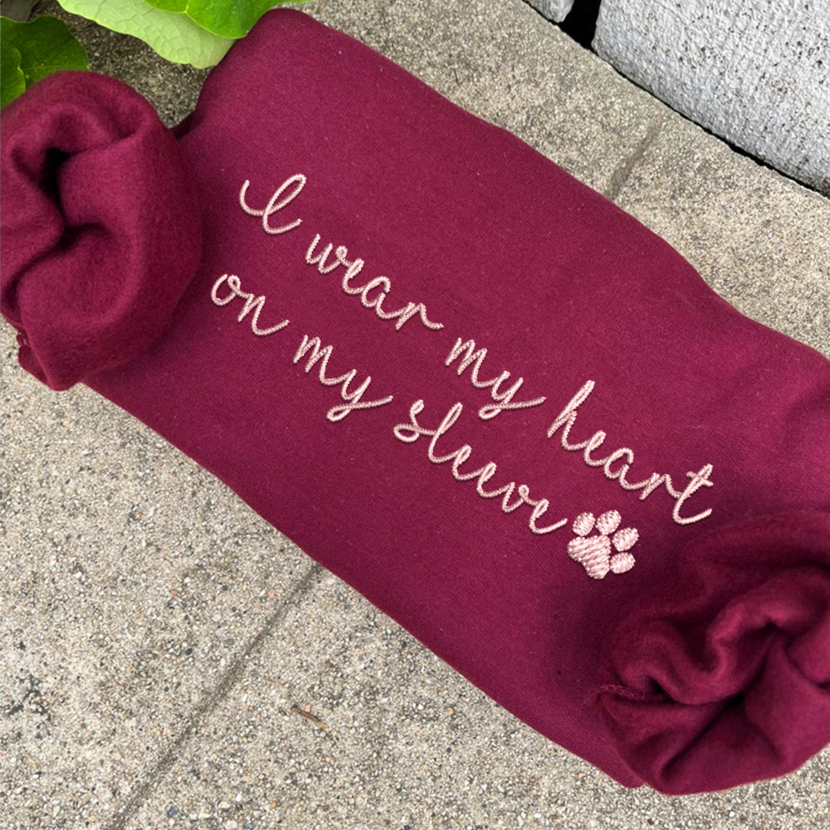 Custom Embroidered I Wear My Heart On My Sleeve Hoodie