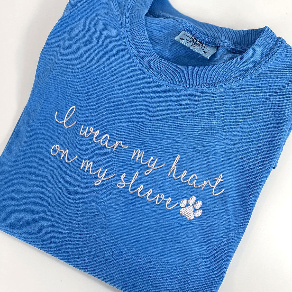 Custom Embroidered I Wear My Heart On My Sleeve T-Shirt